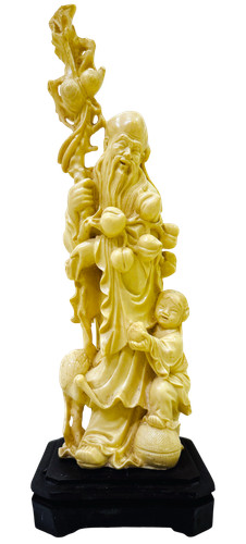 Vintage jurojin resin god - jurojin,