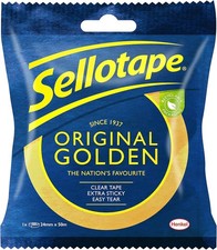Sellotape Original Golden, Multi-Purpose Clear Tape for Household 50 m