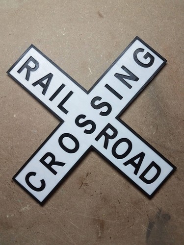 Railroad crossing sign 3d - railroad, (3d