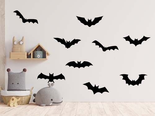 Halloween large balck bats - balck,