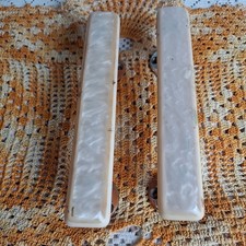 Vintage Retro Lucite Door T Bar Door Cupboard Handles  Pearlescent Chrome x 2