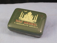 TAJ MAHAL VINTAGE GRAMOPHONE DANCE VINYL RECORD NEEDLES & ENAMEL TIN