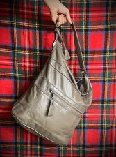 NICOLE FAHRI Butter Soft Taupe Leather Shoulder bag