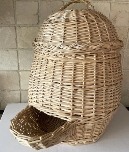 Vintage wicker rustic bee hive - rustic,
