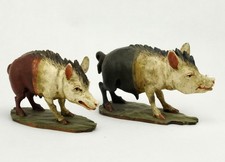 ANTIQUE PAIR HAND CARVED  WOOD