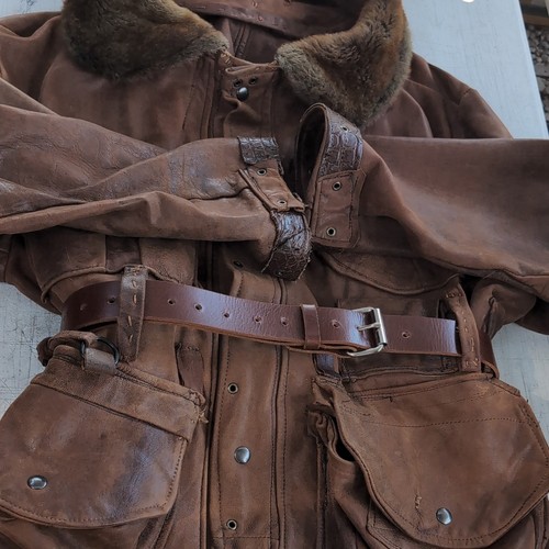 Goathide leather coat - size, 48