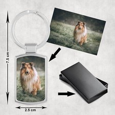Personalised Photo Keyring / Keychain With Gift Box Custom Picture / Logo