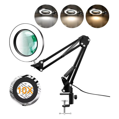 10x magnifying desk - desk, lamp