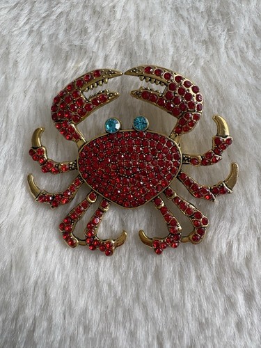 Red crab brooch used once - brooch,