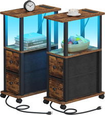LED Side Tables with Drawers &