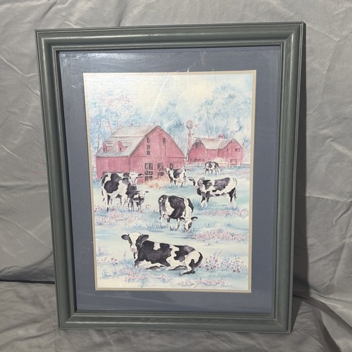 Vintage framed red barn with - framed,