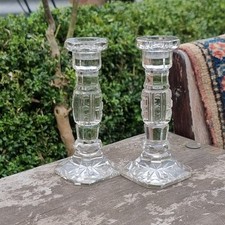 Antique Cut Glass Candlesticks