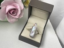 GORGEOUS MODERNIST BRUTALIST 925 SOLID STERLING SILVER BAROQUE PEARL RING SIZE M