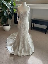 Silver Exquisite Wedding Dresses Sweep train Floral Hugging Strapless Sheath