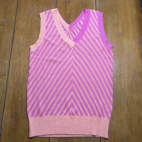 Pink orange chevron knit - orange,
