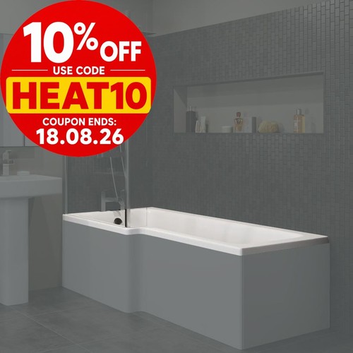 1600mm shaped shower bath - shower,