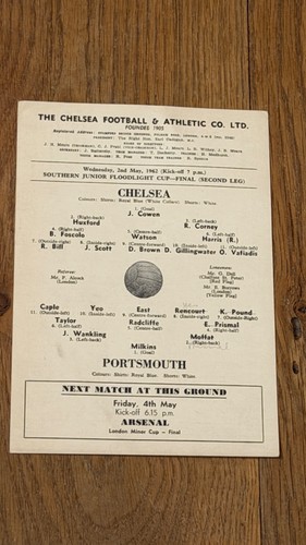 Programme 1961 chelsea v - programme, 1961/62