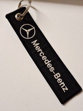 MERCEDES BENZ STYLE FABRIC LUGGAGE TAG STYLE KEYRING FOB. AMG A C E S CLASS.