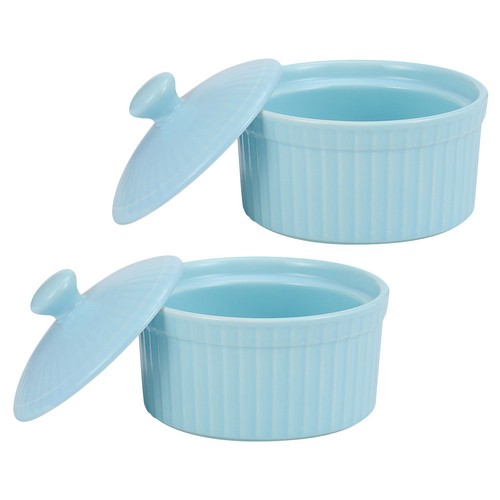 2pcs lidded pudding bowls - lidded,