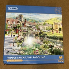 Gibson 500 Piece Jigsaw Puzzle Puddle Ducks And Paddling Box Sealed with damage
