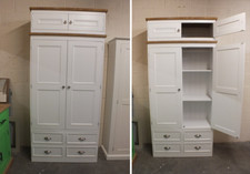 RUTLAND PAINTED LINEN STORAGE CUPBOARD BESPOKE SIZES & COLOURS - F&B ALL WHITE
