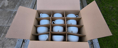 White ceramic cappuccino cups - white,