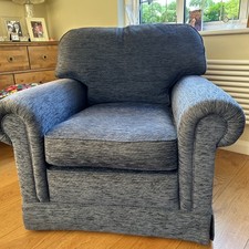 Wesley Barrell Spelsbury Armchair In Murano Blue/Gold Fabric