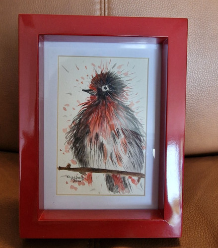 Red box frame watercolour - frame,