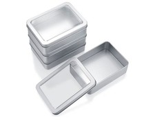 4 Pcs Metal Tins With Lids