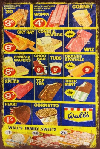 Wall ice cream menu - cream,
