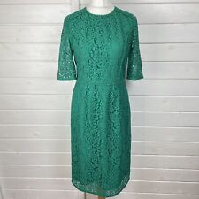 Hobbs Dress Size UK 12 Green Lace Occasion  Party Evening Elegant Event Classic