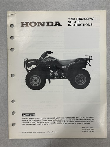 1993 honda trx300fw atv setup - 1993,