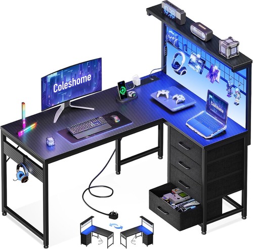 Shaped gaming desk with - shaped,