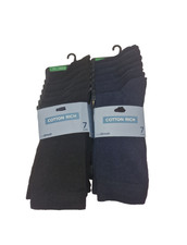 Ex M&S Mens Socks Black Navy & Diamond Cotton Rich UK 6-8.5,  9-12,12.5-14.5 NEW