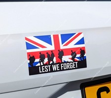 Lest We Forget Union Jack Stickers Decal / Royal British Legion Charity Sticker