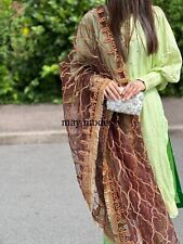 Embroidered laced dupatta for