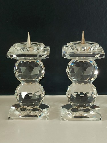 Pair swarovski candle - of,