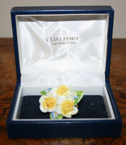 Coalport china brooch cara - china,