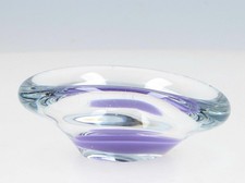 KOSTA BODA VICKE LINDSTRAND ART GLASS BOWL Purple Mid Century Scandinavian