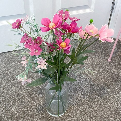 Pink flowers artificial floral - pink,