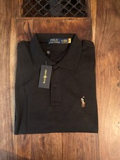 CUTE MEN'S POLO SHIRT RALPH LAUREN BLACK SIZE XXL COTTON SOFT TO THE TOUCH