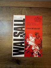 Walsall v Shrewsbury Town League Cup Programme 18th Aug 1976