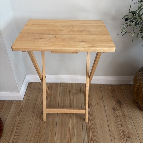 Folding wooden side - table, tray