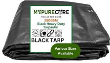 Waterproof Tarpaulin Heavy-Duty Black Premium- Durable All-Weather Outdoor Cover