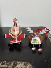Christmas Decorations Santa And Reindeer Metal