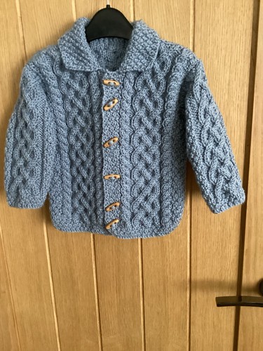Hand knitted boys aran jacket - knitted,