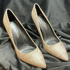 NEXT Signature Ladies Gold Glitter Sparkly Shoes Size 6 BNWT
