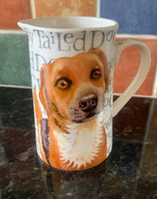 Fine Bone China Jug by The Leonardo Collection "Waggy Tailed Dog" White