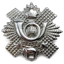 Kings Crown Highland Light Infantry Regiment Scottish CHROME Cap Badge Original