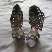 Staccato - Heeled Silver Mix Shoe size 5 - heel 4"